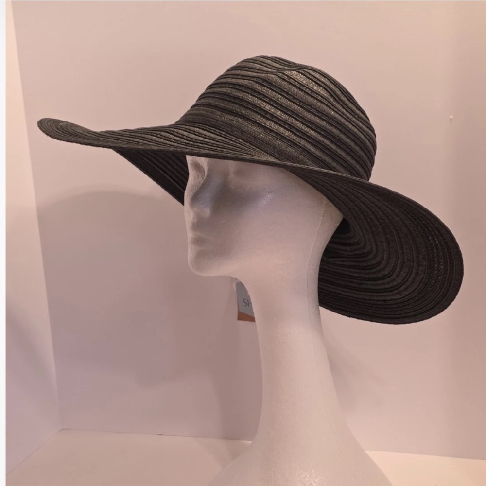 Women Shade & Shore Black Textured Sun Hat